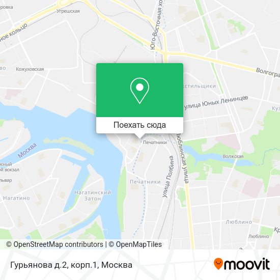 Карта Гурьянова д.2, корп.1