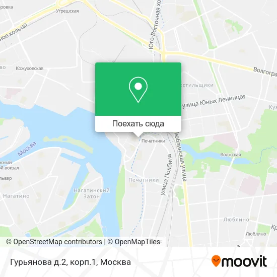 Карта Гурьянова д.2, корп.1