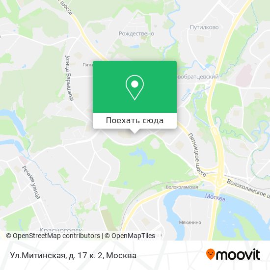 Карта Ул.Митинская, д. 17 к. 2