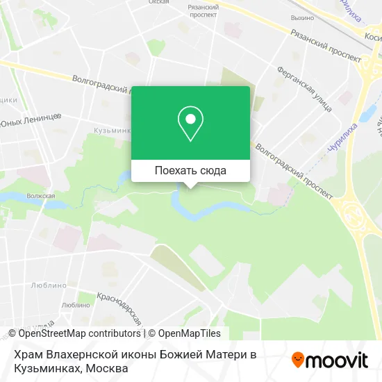 Карта Храм Влахернской иконы Божией Матери в Кузьминках