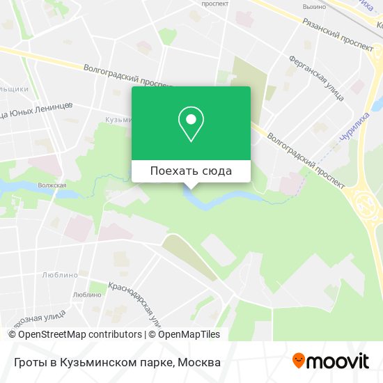 Карта Гроты в Кузьминском парке