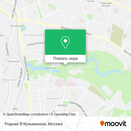 Карта Родник В Кузьминках