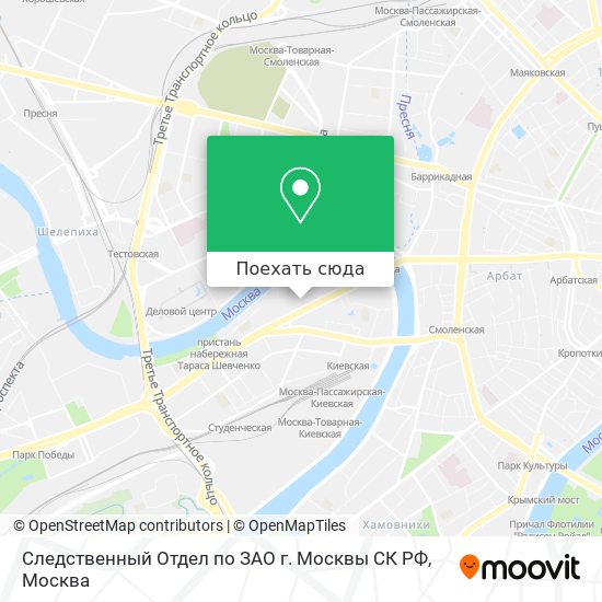 Карта Следственный Отдел по ЗАО г. Москвы СК РФ