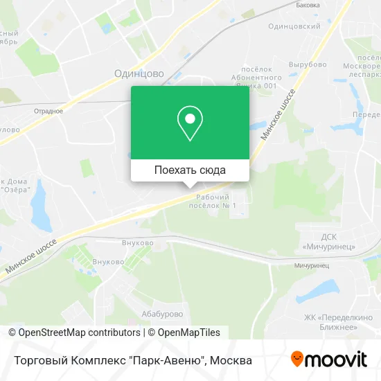 Карта Торговый Комплекс "Парк-Авеню"