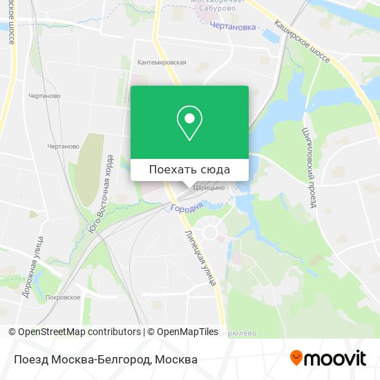Карта Поезд Москва-Белгород