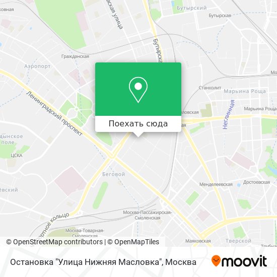 Карта Остановка "Улица Нижняя Масловка"