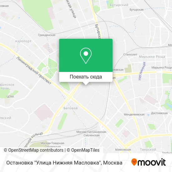 Карта Остановка "Улица Нижняя Масловка"