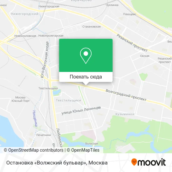 Карта Остановка «Волжский бульвар»