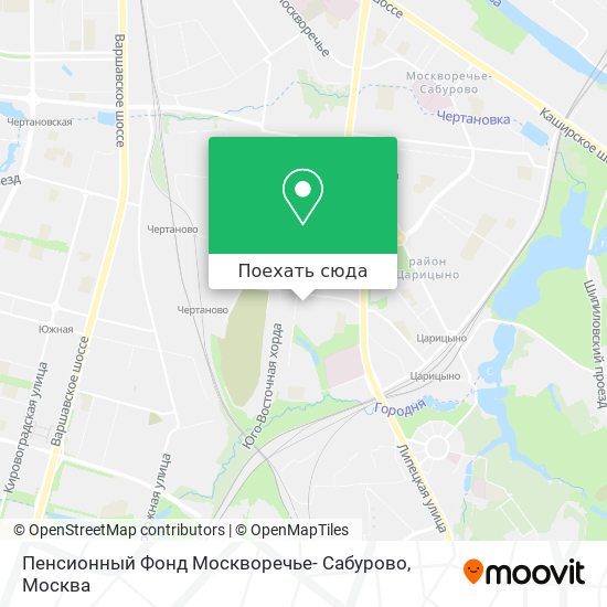 Карта Пенсионный Фонд Москворечье- Сабурово