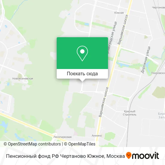 Карта Пенсионный фонд РФ Чертаново Южное