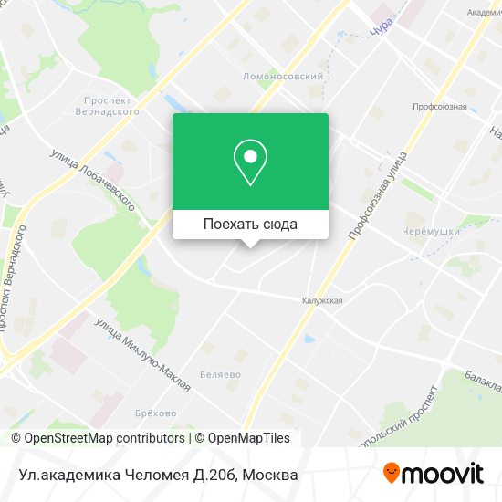 Карта Ул.академика Челомея Д.20б