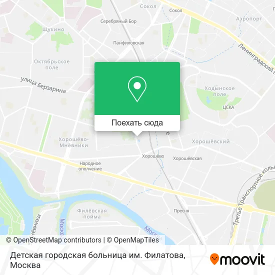Карта Детская городская больница им. Филатова