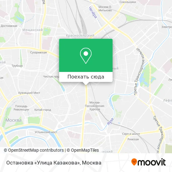 Карта Остановка «Улица Казакова»