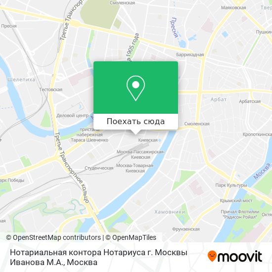 Карта Нотариальная контора Нотариуса г. Москвы Иванова М.А.