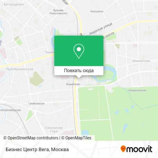 Карта Бизнес Центр Вега