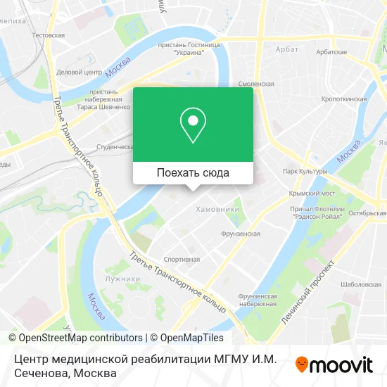 Карта Центр медицинской реабилитации МГМУ И.М. Сеченова