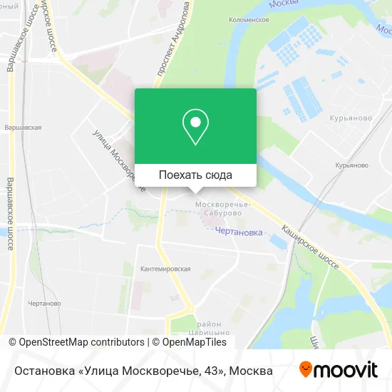 Карта Остановка «Улица Москворечье, 43»