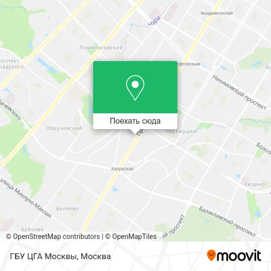 Карта ГБУ ЦГА Москвы