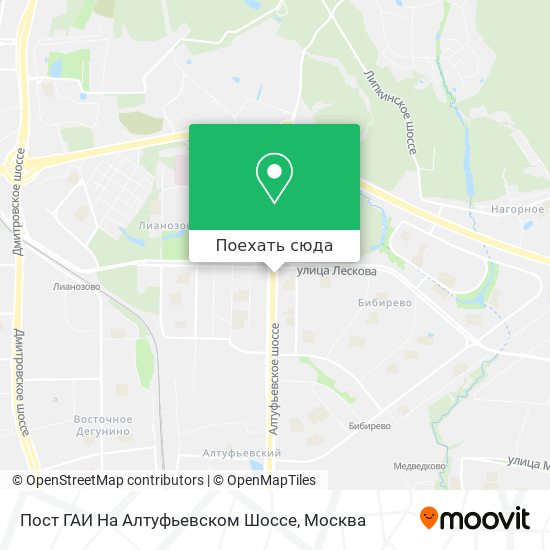 Карта Пост ГАИ На Алтуфьевском Шоссе