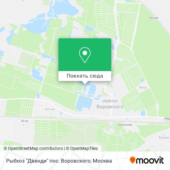 Карта Рыбхоз "Двенди" пос. Воровского