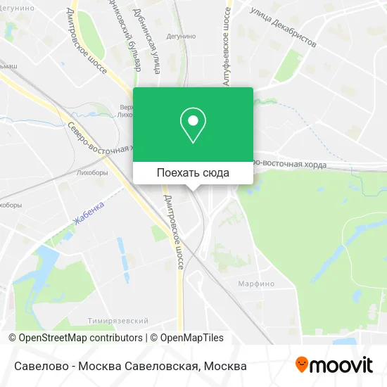 Карта Савелово - Москва Савеловская