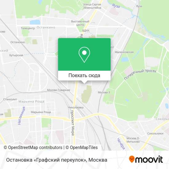 Карта Остановка «Графский переулок»