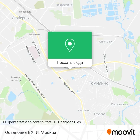 Карта Остановка ВУГИ