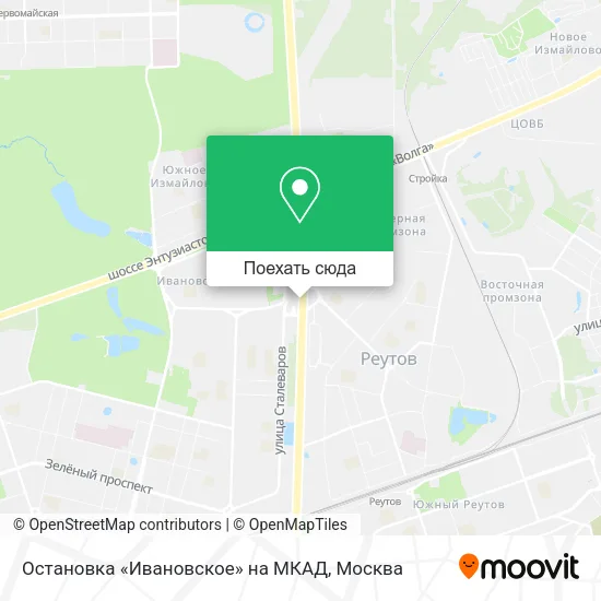 Карта Остановка «Ивановское» на МКАД