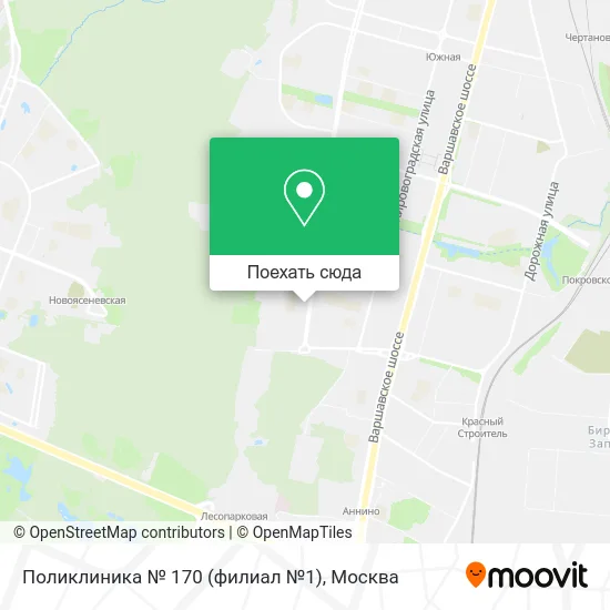 Карта Поликлиника № 170 (филиал №1)