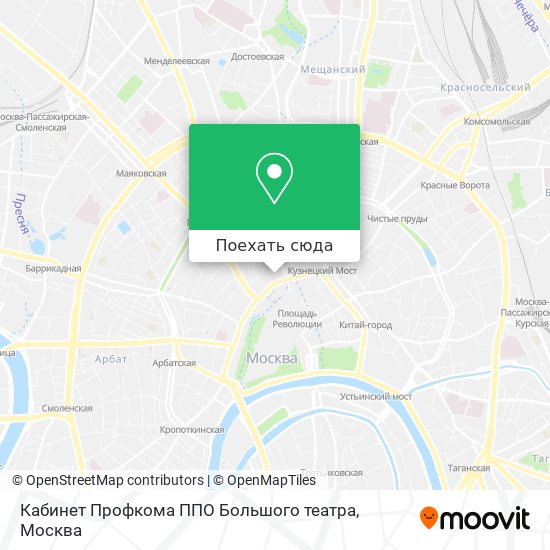 Карта Кабинет Профкома ППО Большого театра