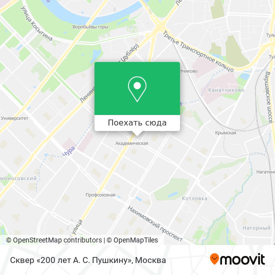 Карта Сквер «200 лет А. С. Пушкину»