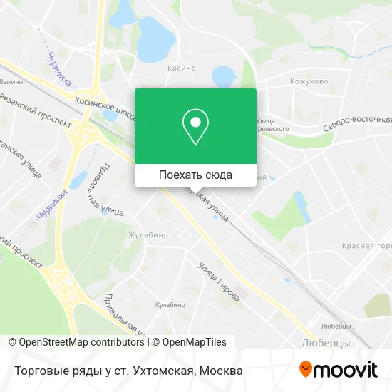 Карта Торговые ряды у ст. Ухтомская