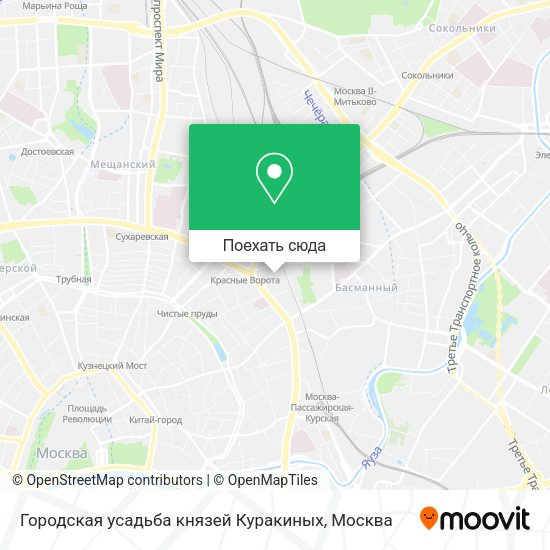 Карта Городская усадьба князей Куракиных