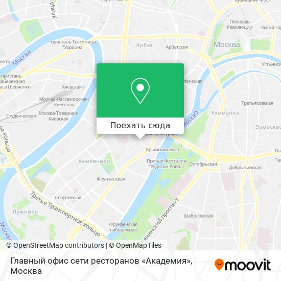 Карта Главный офис сети ресторанов «Академия»