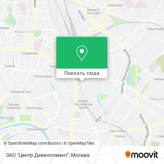 Карта ЗАО "Центр Девелопмент"