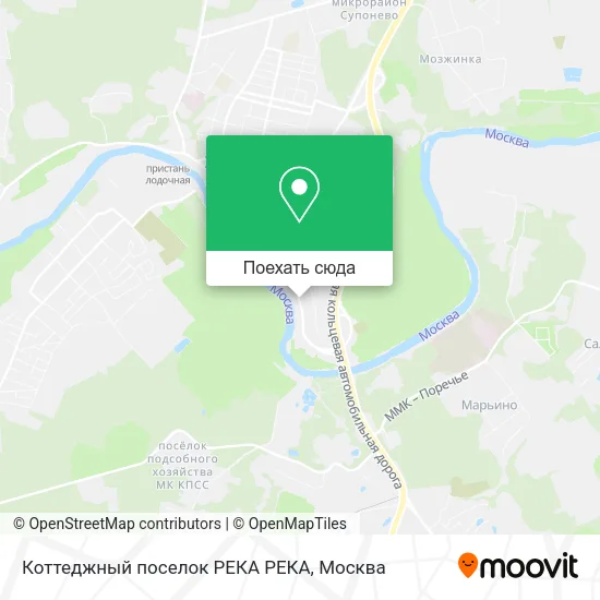 Карта Коттеджный поселок РЕКА РЕКА