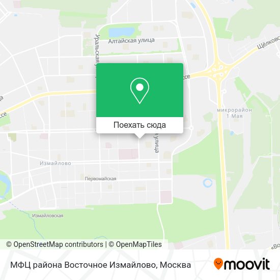 Карта МФЦ района Восточное Измайлово