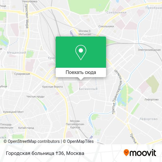 Карта Городская больница †36