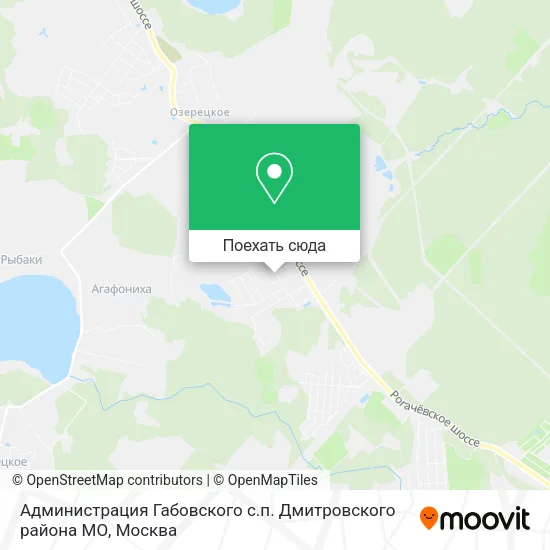 Карта Администрация Габовского с.п. Дмитровского района МО