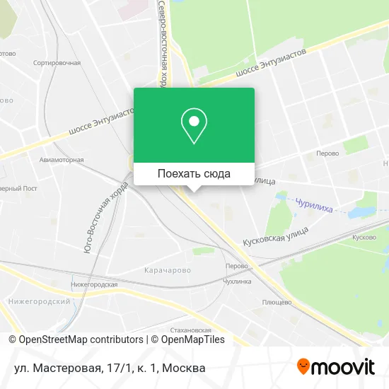 Карта ул. Мастеровая, 17/1, к. 1