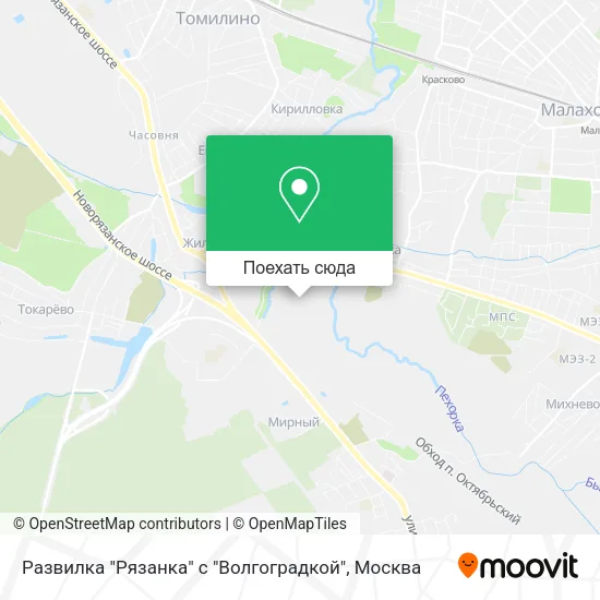 Карта Развилка "Рязанка" с "Волгоградкой"