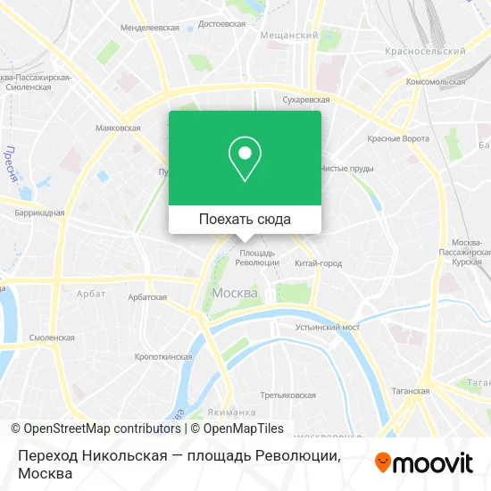 Карта Переход Никольская — площадь Революции