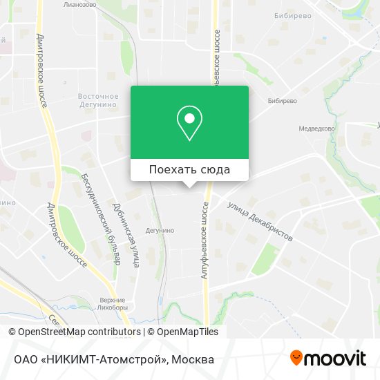 Карта ОАО «НИКИМТ-Атомстрой»