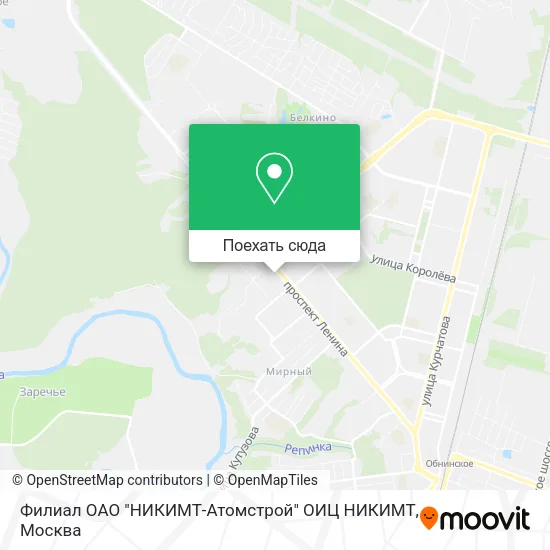 Карта Филиал ОАО "НИКИМТ-Атомстрой" ОИЦ НИКИМТ