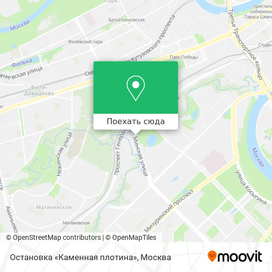 Карта Остановка «Каменная плотина»