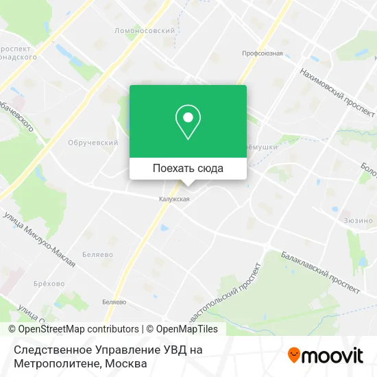 Карта Следственное Управление УВД на Метрополитене