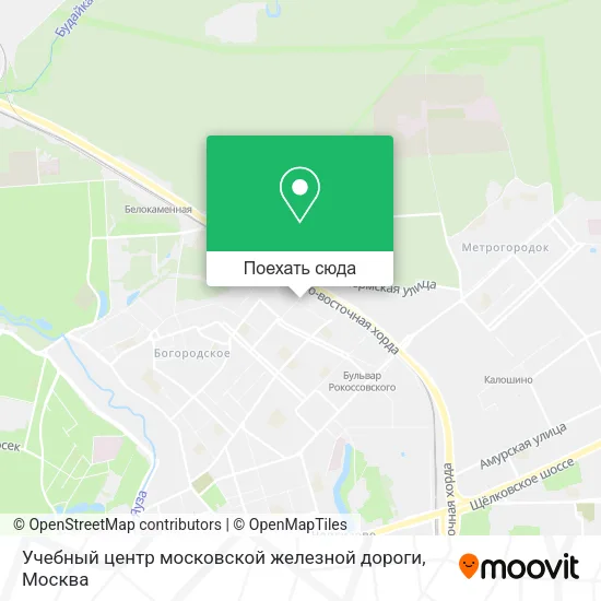Карта Учебный центр московской железной дороги