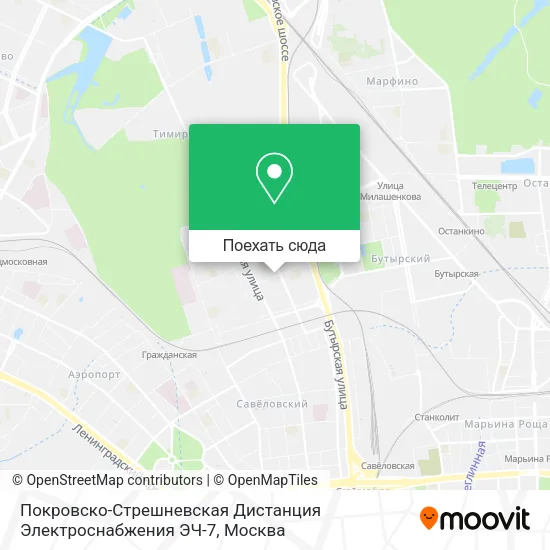Карта Покровско-Стрешневская Дистанция Электроснабжения ЭЧ-7