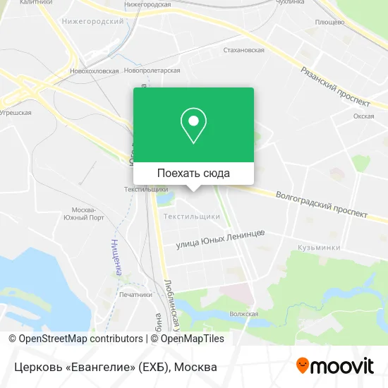 Карта Церковь «Евангелие» (ЕХБ)