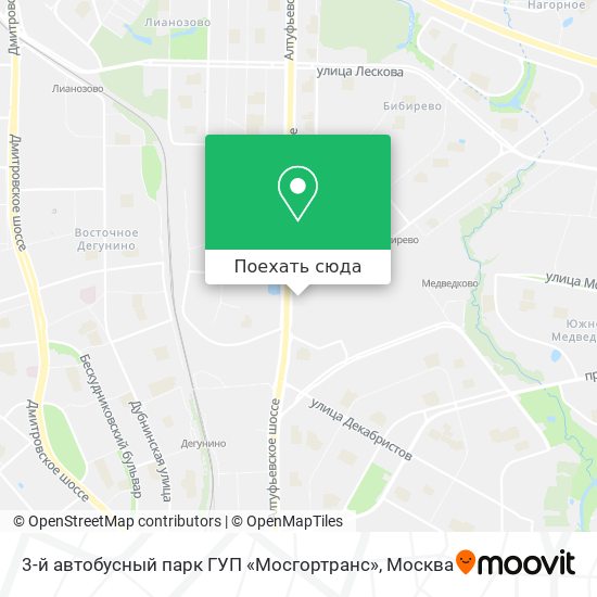 Карта 3-й автобусный парк ГУП «Мосгортранс»
